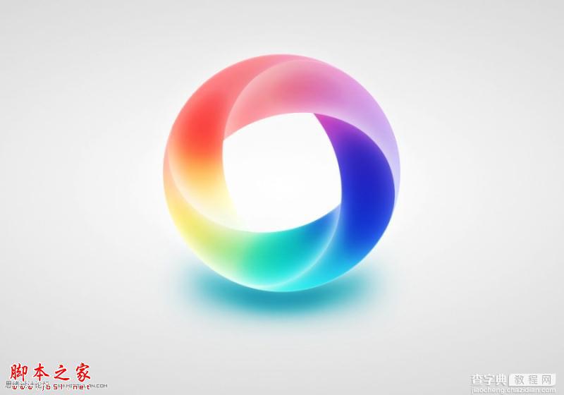 Photoshop设计制作炫彩的立体光环标志效果1