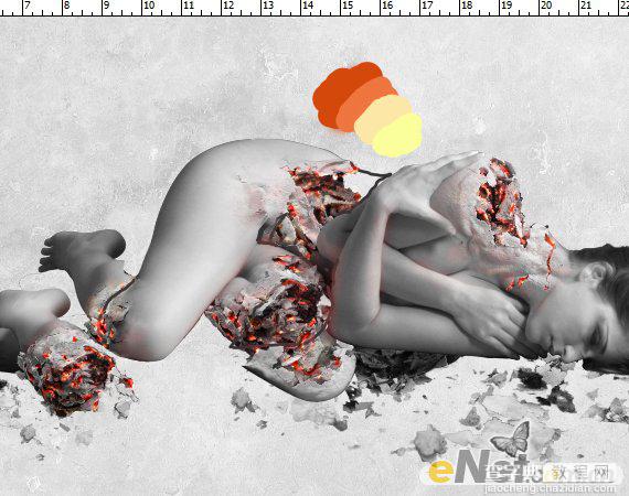 Photoshop将美女人体图片打造出禁烟公益广告海报效果20