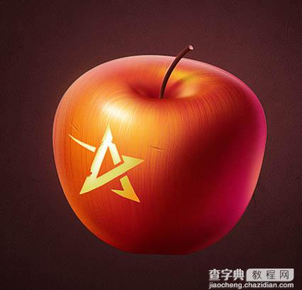 Photoshop设计绘制纹路非常细腻的红苹果及水果刀6