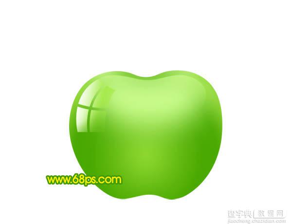 ps 绘制一个简单的绿色晶莹剔透的水晶苹果图标16