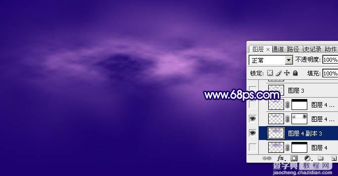 Photoshop打造逼真超酷的闪电紫色壁纸9