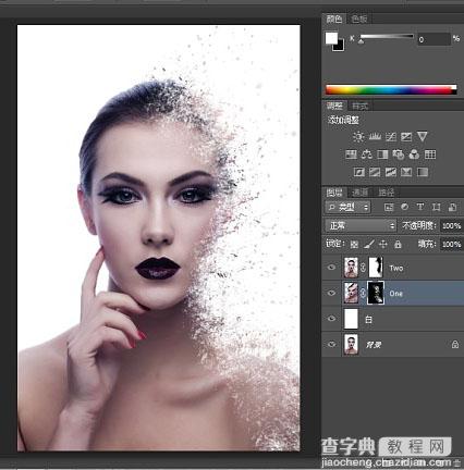 Photoshop将美女脸部增加打散颗粒特效26
