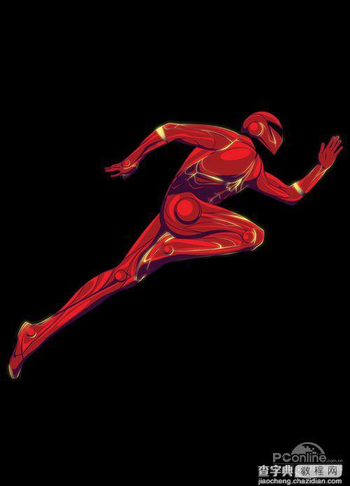 Photoshop设计打造出绚丽的奔跑红色机器人6