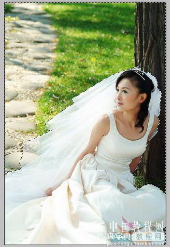 photoshop抠图教程 利用钢笔及橡皮工具抠出穿婚纱的新娘8