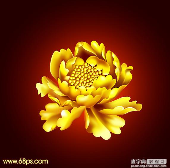 Photoshop打造非常华丽的金色牡丹1