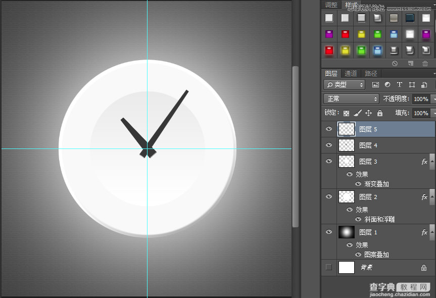 Photoshop绘制立体时尚的创意钟表效果12