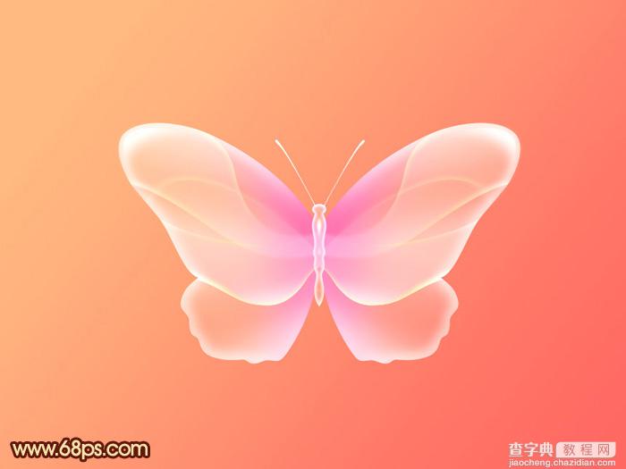 Photoshop制作出非常可爱的粉色水晶蝴蝶效果2