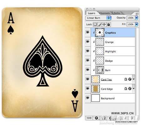 photoshop 一张破旧的扑克牌15