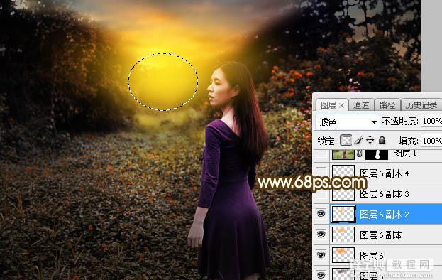 Photoshop调制出漂亮的霞光色野花中的人物图片25