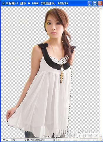 Photoshop 人物裙子加上花纹图案8