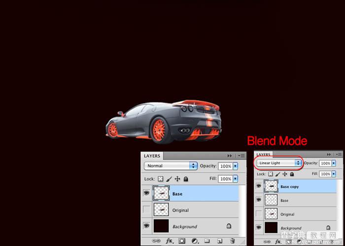 Photoshop设计打造出奔跑的超酷火焰汽车4