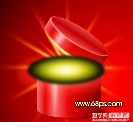 Photoshop为红色礼盒设计添加上魔幻的金色光24