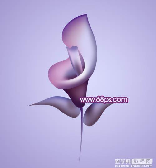 Photoshop设计制作出漂亮的紫色3D马蹄莲花朵35