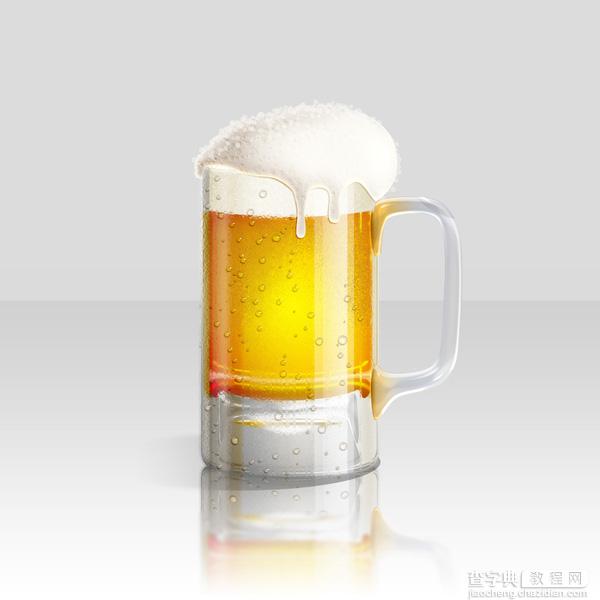 Photoshop制作一杯溢出泡沫的啤酒杯1