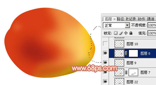 Photoshop设计制作出一个颜色鲜艳漂亮的红梨11