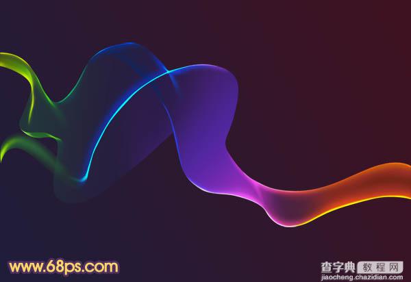 Photoshop打造飘逸的彩色艺术光束效果2
