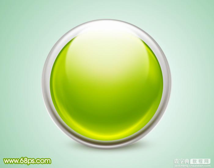 Photoshop设计制作一个漂亮的绿色水晶球按钮1