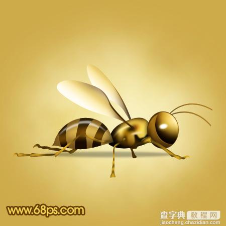 Photoshop 一只可爱的卡通小蜜蜂1