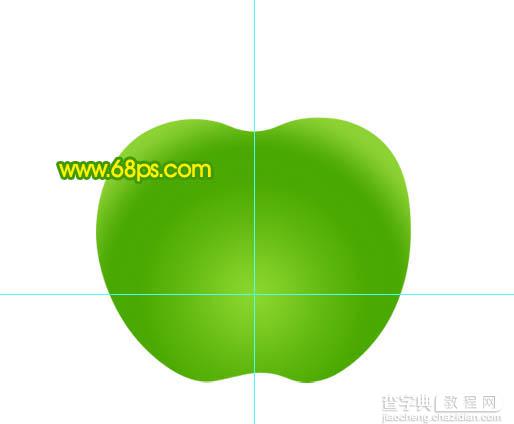 ps 绘制一个简单的绿色晶莹剔透的水晶苹果图标4