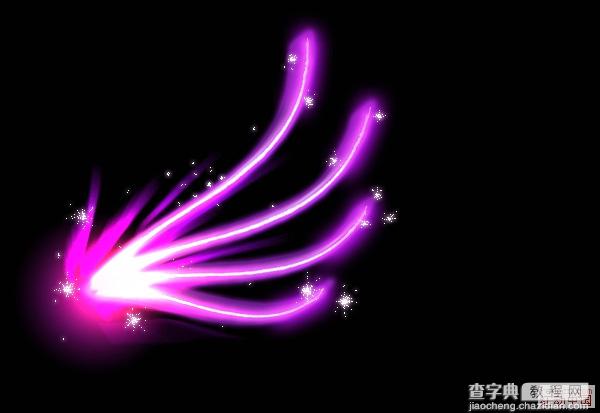 Photoshop制作梦幻的紫色光束翅膀1
