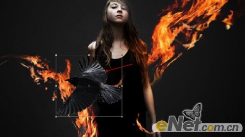 Photoshop为美女图片打造出超酷的火焰壁纸效果39
