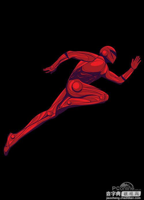 Photoshop设计打造出绚丽的奔跑红色机器人4