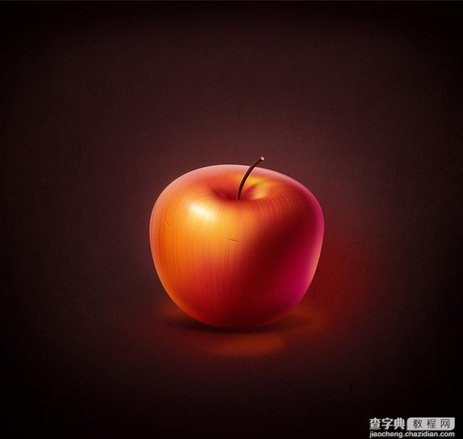 Photoshop设计绘制纹路非常细腻的红苹果及水果刀1