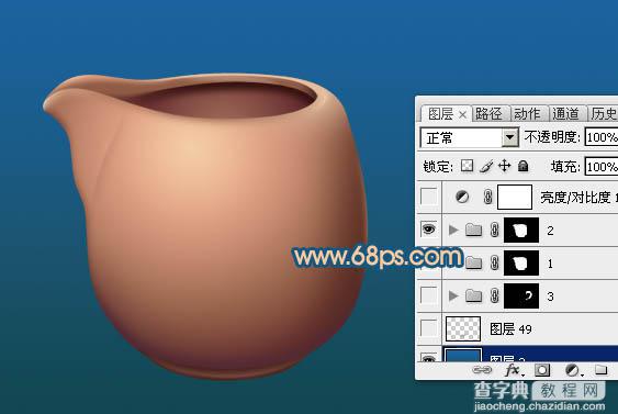 Photoshop设计制作一个逼真精致的陶瓷茶壶4