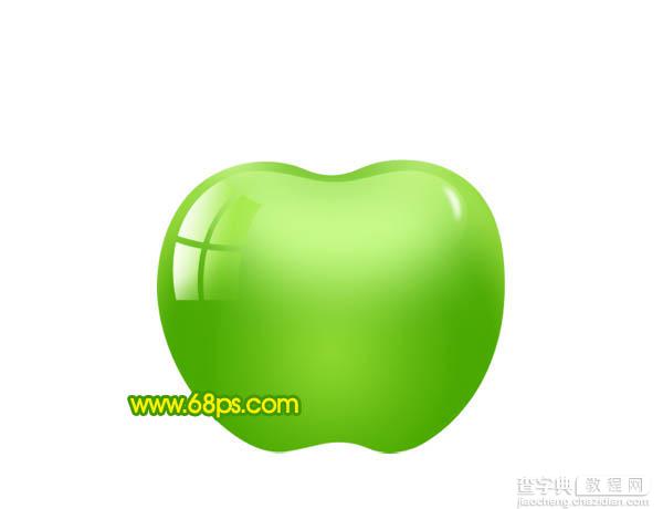 ps 绘制一个简单的绿色晶莹剔透的水晶苹果图标18