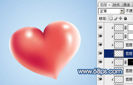 Photoshop打造一颗飞翔的红心22