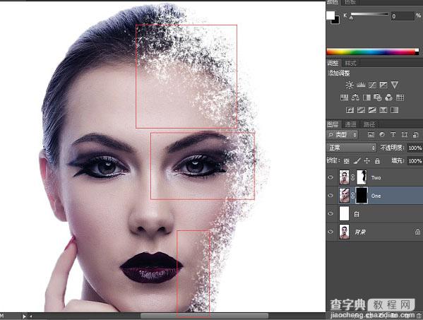 Photoshop将美女脸部增加打散颗粒特效25