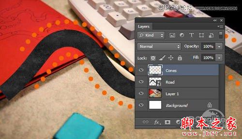 Photoshop CS6设计制作桌面上的创意跑道28