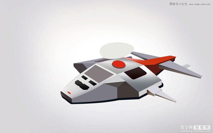 Photoshop绘制金属立体质感的玩具飞机模型5