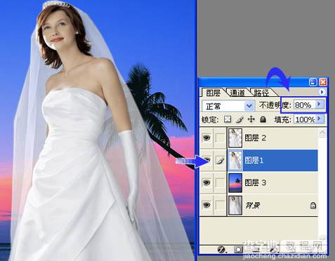 photoshop将背景单一的婚片快速抠图方法10