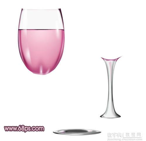 Photoshop打造盛有红酒的玻璃酒杯2