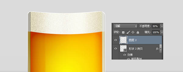 Photoshop制作一杯溢出泡沫的啤酒杯25