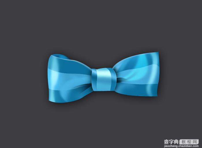 Photoshop设计制作出一个逼真漂亮的浅蓝色蝴蝶结1