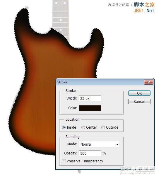 Photoshop绘制逼真立体电吉他72