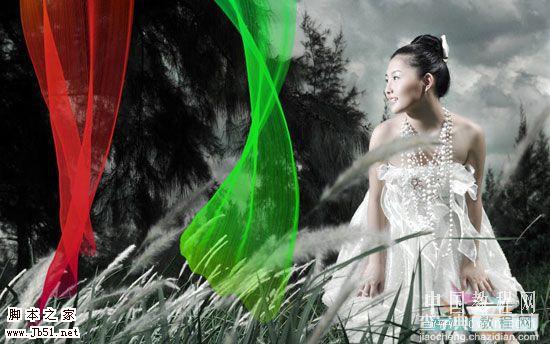 photoshop 利用画笔制作漂亮的丝绸效果2