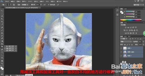 photoshop把可爱的动物变成奥特曼教程7