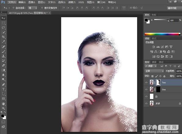 Photoshop将美女脸部增加打散颗粒特效24
