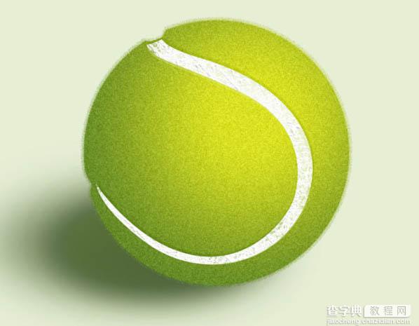 Photoshop制作一个毛茸茸的草绿色网球图标42