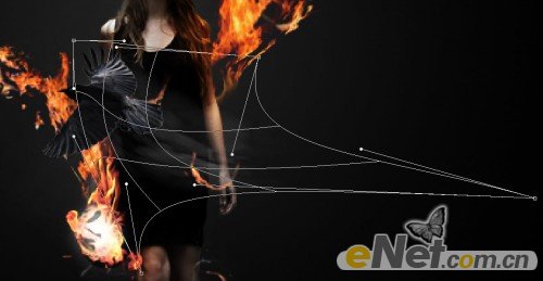 Photoshop为美女图片打造出超酷的火焰壁纸效果40