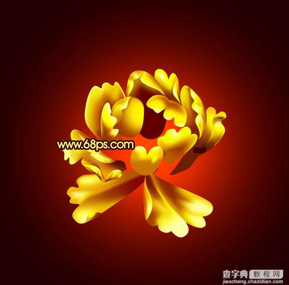 Photoshop打造非常华丽的金色牡丹27