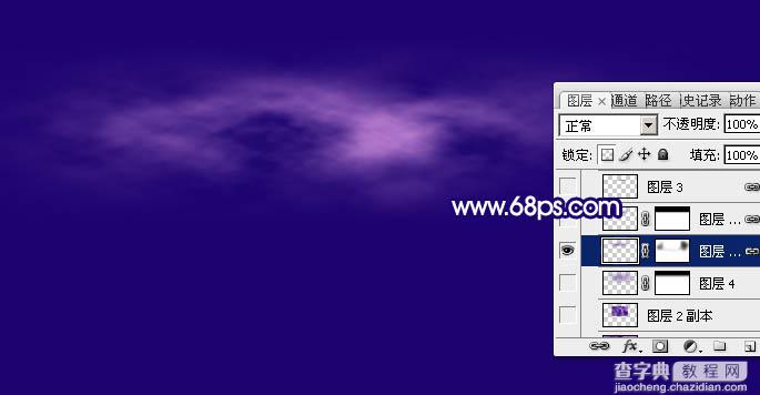 Photoshop打造逼真超酷的闪电紫色壁纸8