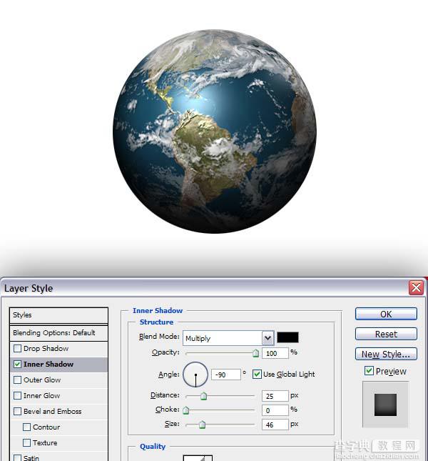 Photoshop cs4自带的3D工具制作逼真的地球18