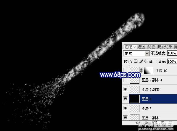 Photoshop设计制作漂亮的蓝色发散流星14