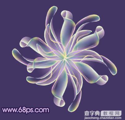 Photoshop变形工具打造漂亮的彩带花朵20