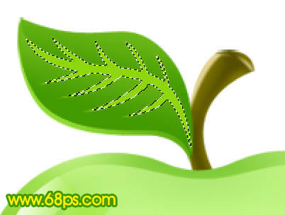 ps 绘制一个简单的绿色晶莹剔透的水晶苹果图标31