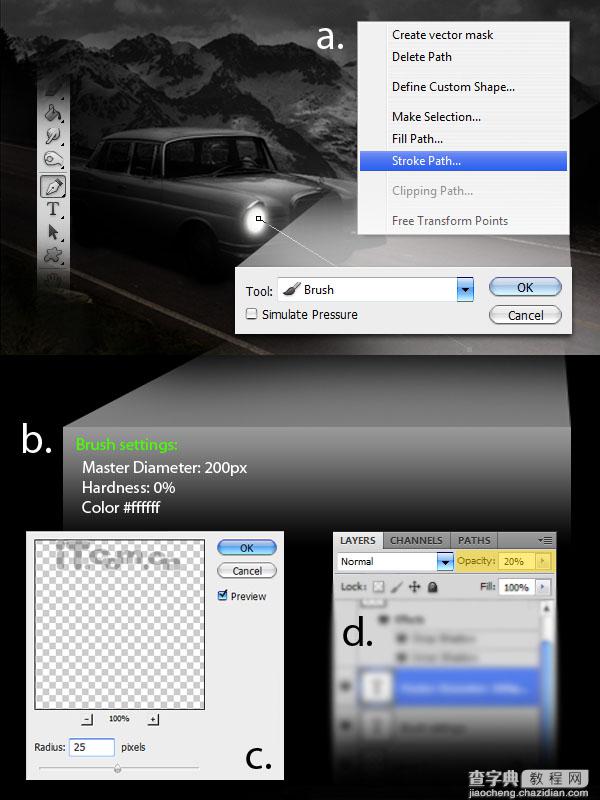 Photoshop打造夜间无人驾驶的汽车效果25